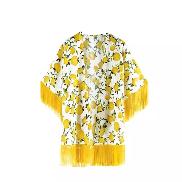 LEMONCELLO Italian chiffon kimono- cover-up - Picture 3 of 4